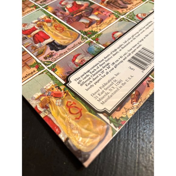 Vtg Belanger Grafton Old-Fashioned Christmas Giftwrap Paper 4 Designs 4 Gift Car - Picture 4 of 4